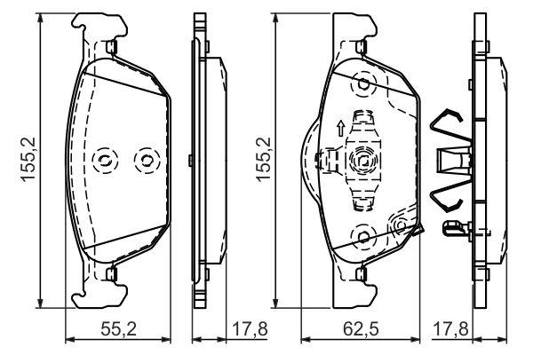 Kit de plaquettes de frein, frein à disque BOSCH 0986494383