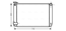 Radiateur, refroidissement du moteur AVA QUALITY COOLING TO2463