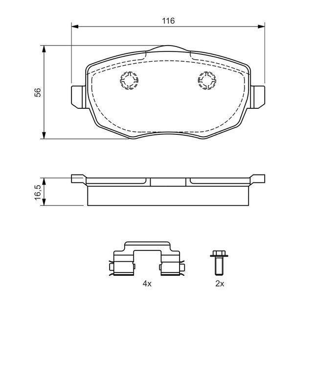 Kit de plaquettes de frein, frein à disque BOSCH 0986424793