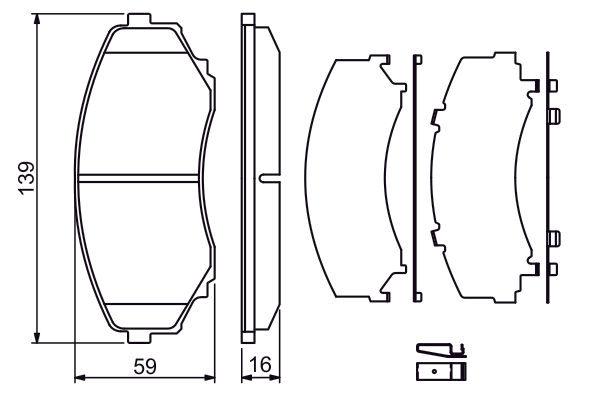 Kit de plaquettes de frein, frein à disque BOSCH 0 986 494 204