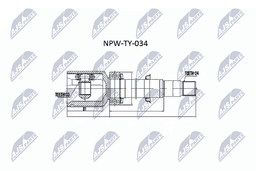 Jeu de joints, arbre de transmission NTY NPW-TY-034