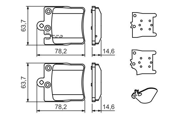 Kit de plaquettes de frein, frein à disque BOSCH 0 986 494 022