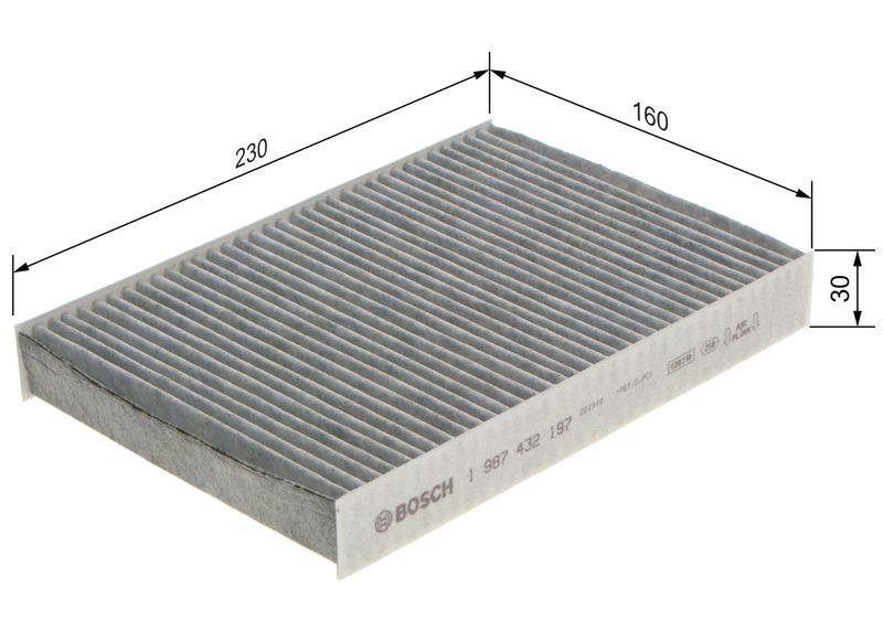 Filtre, air de l'habitacle BOSCH 1 987 432 197