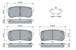 Kit de plaquettes de frein, frein à disque BOSCH 0986494971