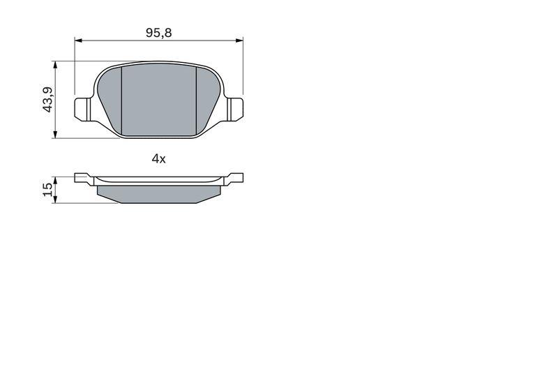 Kit de plaquettes de frein, frein à disque BOSCH 0986424553