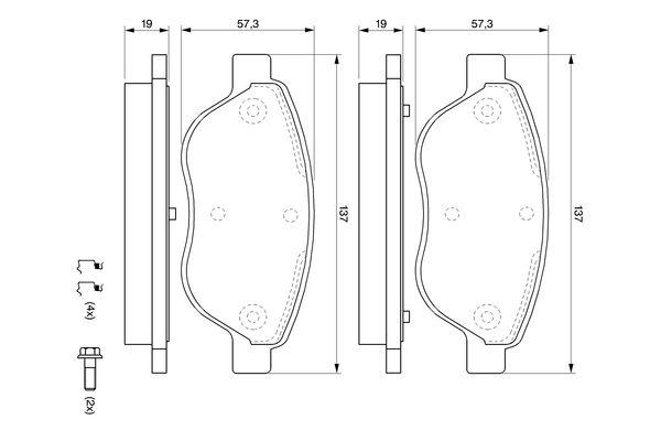 Kit de plaquettes de frein, frein à disque BOSCH 0 986 494 074