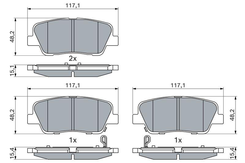 Kit de plaquettes de frein, frein à disque BOSCH 0 986 495 370