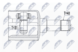 Jeu de joints, arbre de transmission NTY NPW-FR-061