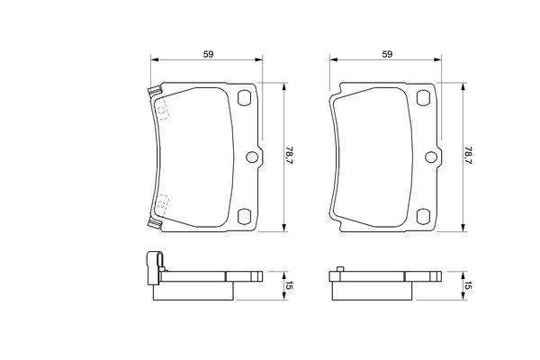 Kit de plaquettes de frein, frein à disque BOSCH 0986424711