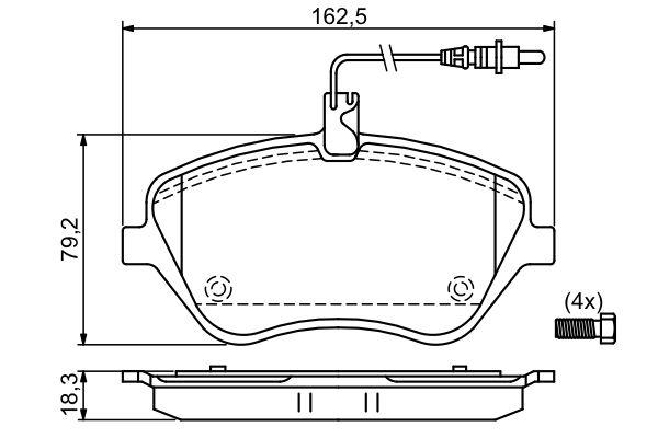 Kit de plaquettes de frein, frein à disque BOSCH 0 986 494 098