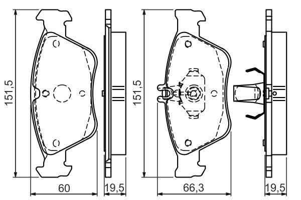Kit de plaquettes de frein, frein à disque BOSCH 0 986 494 002