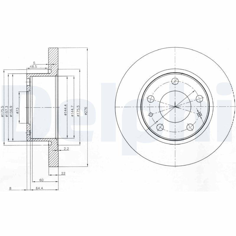 Disque de frein DELPHI BG3752