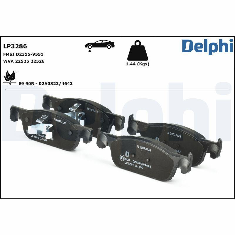 Kit de plaquettes de frein, frein à disque DELPHI LP3286