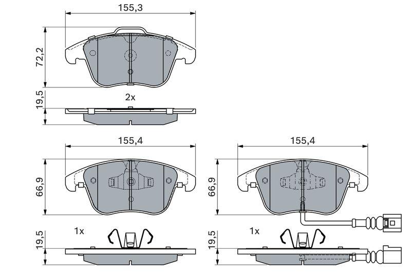 Kit de plaquettes de frein, frein à disque BOSCH 0 986 494 372