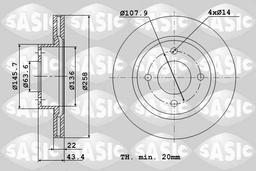 Disque de frein SASIC 9004817J