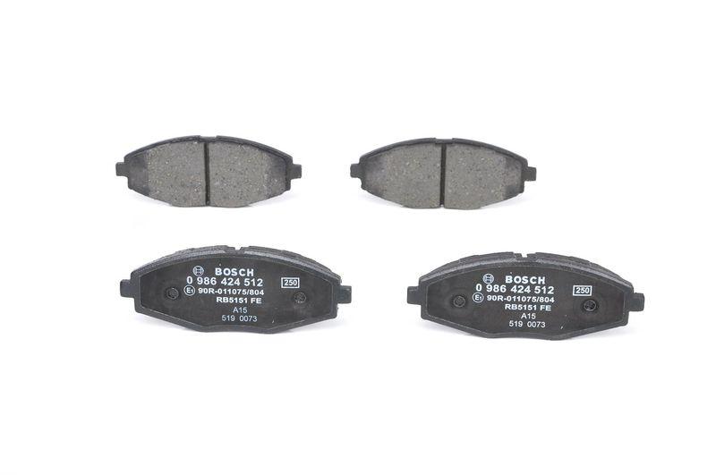 Kit de plaquettes de frein, frein à disque BOSCH 0 986 424 512