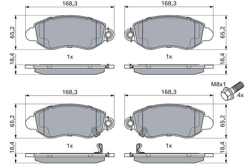 Kit de plaquettes de frein, frein à disque BOSCH 0 986 494 047