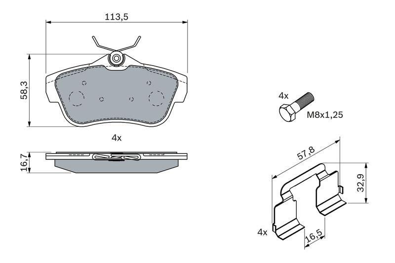 Kit de plaquettes de frein, frein à disque BOSCH 0 986 494 192