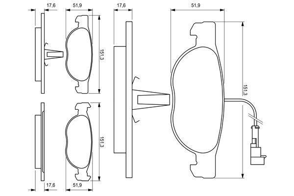 Kit de plaquettes de frein, frein à disque BOSCH 0986424246