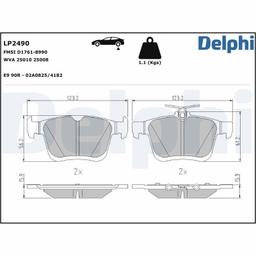 Kit de plaquettes de frein, frein à disque DELPHI LP2490