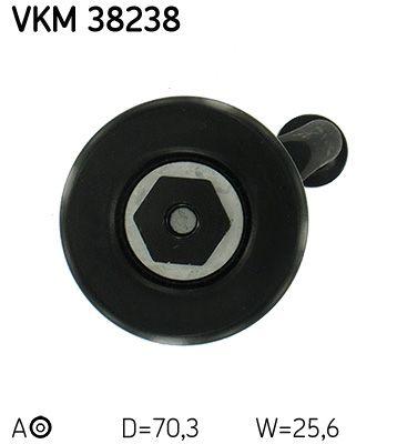 Tendeur de courroie, courroie trapézoïdale à nervures SKF VKM 38238