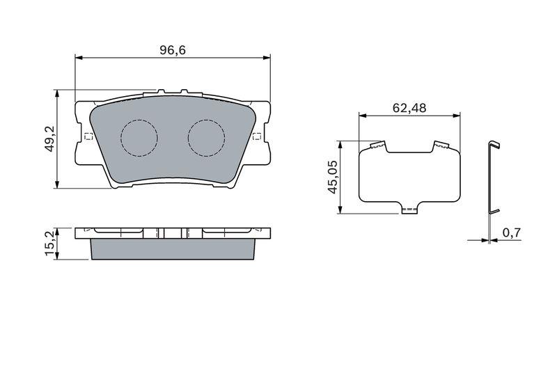 Kit de plaquettes de frein, frein à disque BOSCH 0 986 460 119