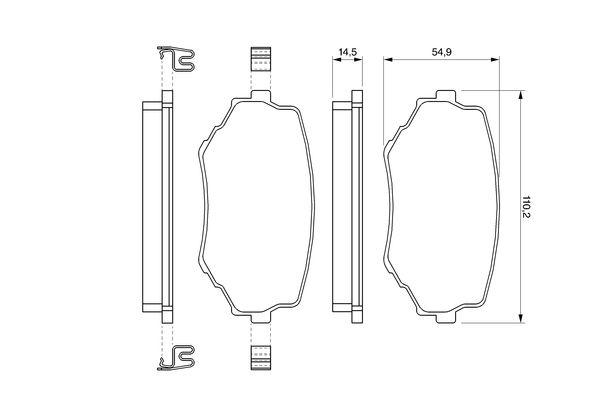 Kit de plaquettes de frein, frein à disque BOSCH 0 986 424 669