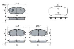 Kit de plaquettes de frein, frein à disque BOSCH 0986424395