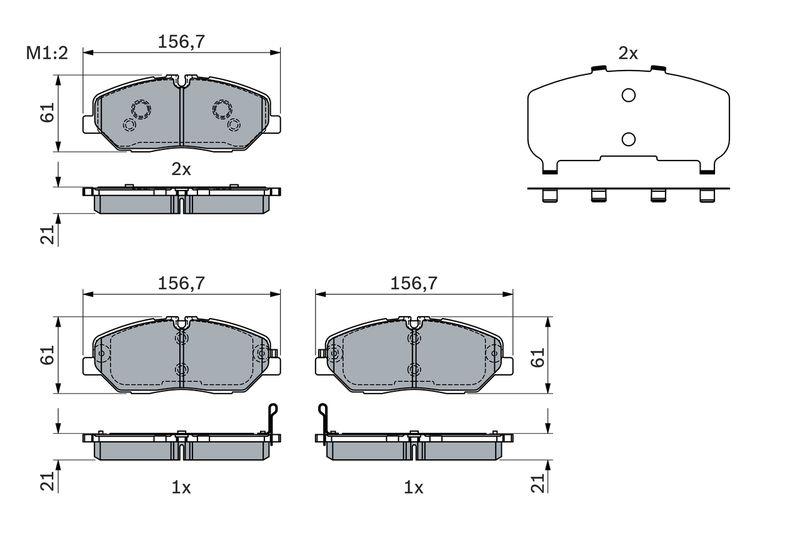 Kit de plaquettes de frein, frein à disque BOSCH 0986424395