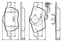 Kit de plaquettes de frein, frein à disque BOSCH 0986494050