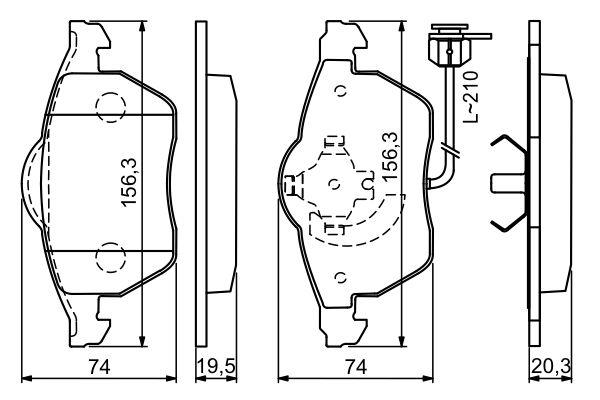 Kit de plaquettes de frein, frein à disque BOSCH 0986494050