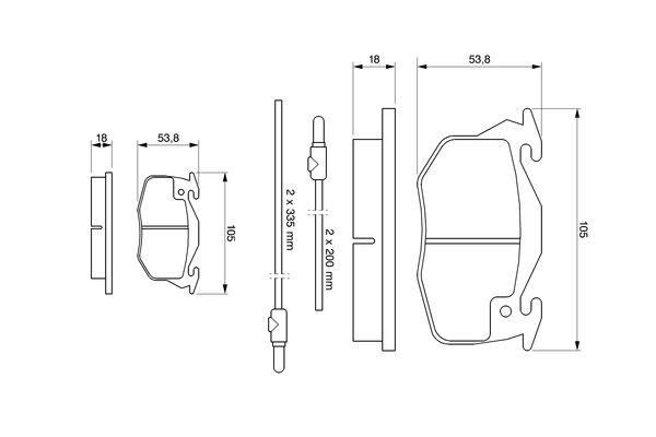 Kit de plaquettes de frein, frein à disque BOSCH 0 986 461 763