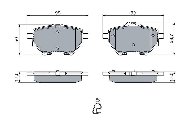 Kit de plaquettes de frein, frein à disque BOSCH 0 986 494 716