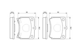 Kit de plaquettes de frein, frein à disque BOSCH 0986493550