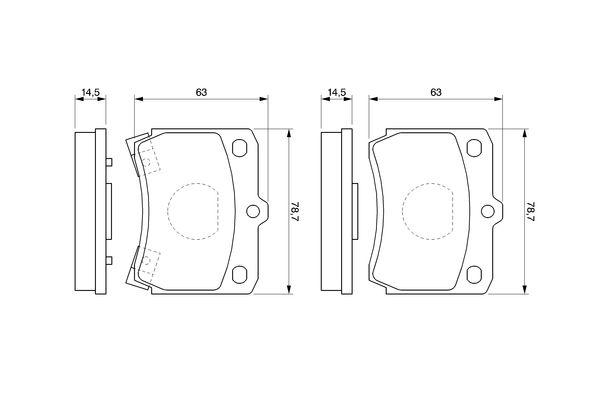 Kit de plaquettes de frein, frein à disque BOSCH 0986493550