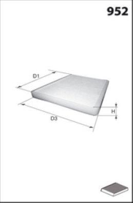 Filtre, air de l'habitacle MECAFILTER EKR7159