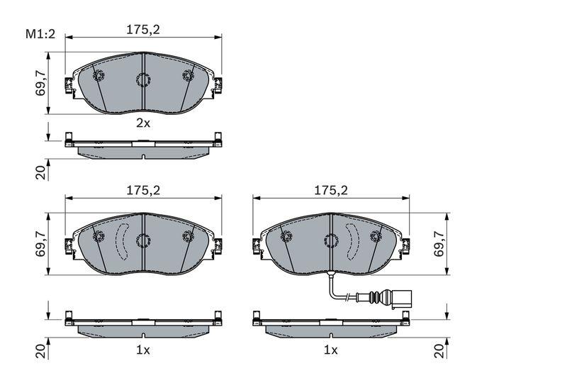 Kit de plaquettes de frein, frein à disque BOSCH 0 986 424 285