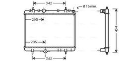 Radiateur, refroidissement du moteur AVA QUALITY COOLING PE2267