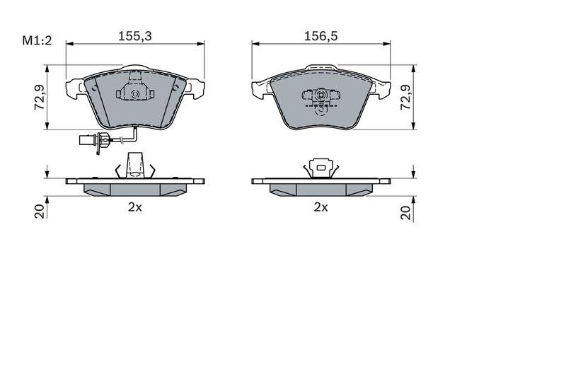Kit de plaquettes de frein, frein à disque BOSCH 0 986 494 104