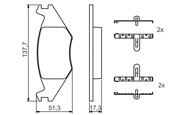 Kit de plaquettes de frein, frein à disque BOSCH 0 986 468 890