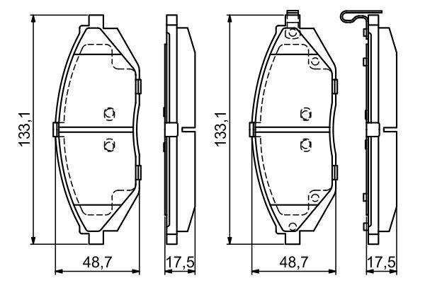 Kit de plaquettes de frein, frein à disque BOSCH 0 986 494 684