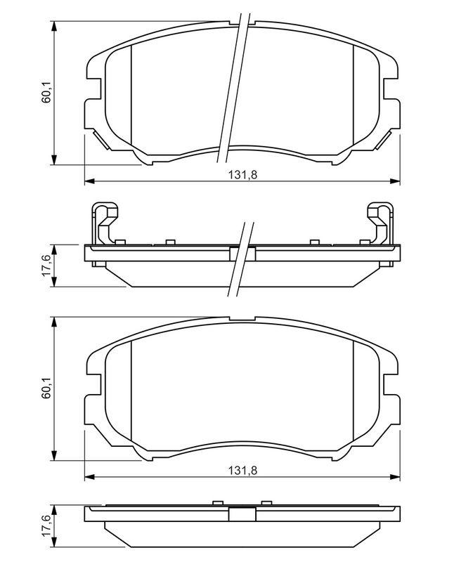Kit de plaquettes de frein, frein à disque BOSCH 0986424815