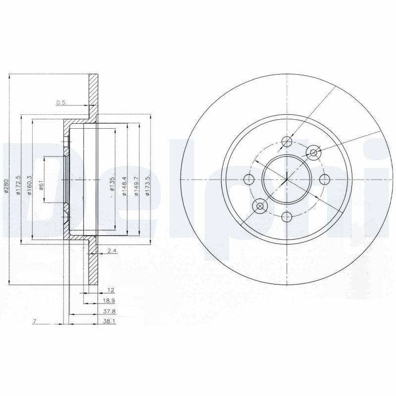 Disque de frein DELPHI BG3992