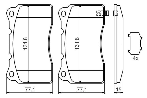 Kit de plaquettes de frein, frein à disque BOSCH 0 986 494 395