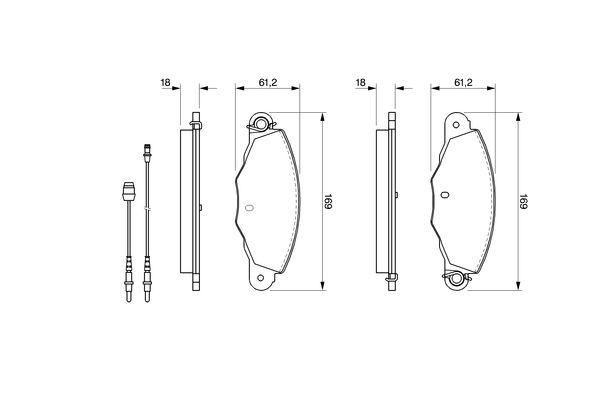 Kit de plaquettes de frein, frein à disque BOSCH 0 986 424 511