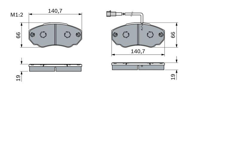 Kit de plaquettes de frein, frein à disque BOSCH 0 986 494 048