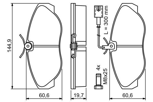 Kit de plaquettes de frein, frein à disque BOSCH 0 986 424 556