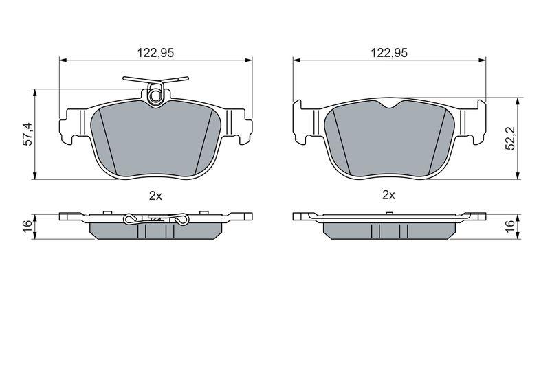 Kit de plaquettes de frein, frein à disque BOSCH 0 986 460 083