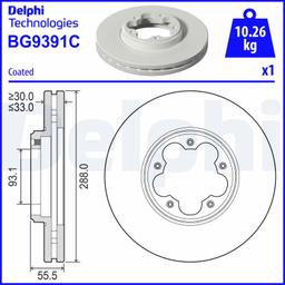 Disque de frein DELPHI BG9391C