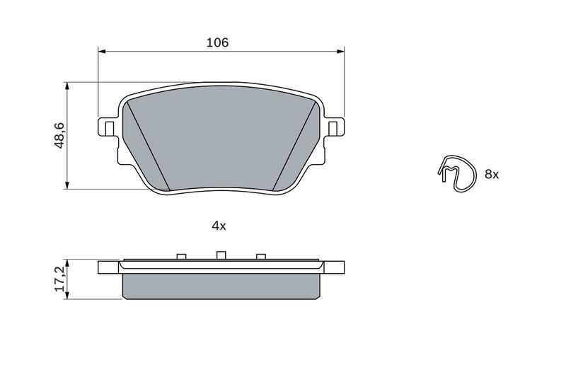 Kit de plaquettes de frein, frein à disque BOSCH 0 986 424 889